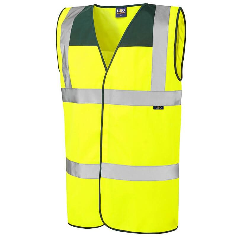 Leo Bradworthy ISO 20471 Class 2 Yoke Waistcoat W09 - Bottle - Customisable HV Vest