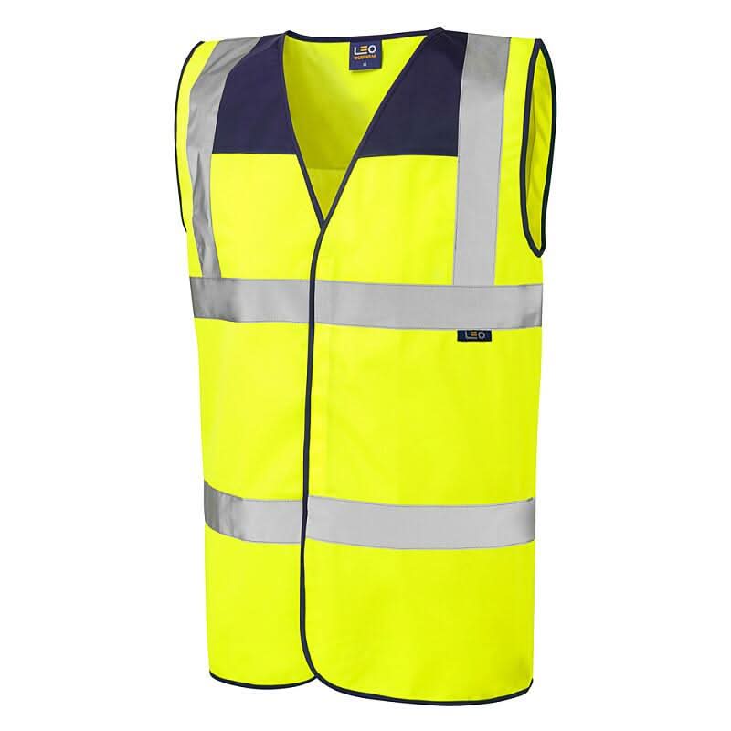 Leo Bradworthy ISO 20471 Class 2 Yoke Waistcoat W09 - Navy - Customisable HV Vest