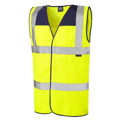 Leo Bradworthy ISO 20471 Class 2 Yoke Waistcoat W09 - Navy - Customisable HV Vest