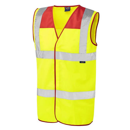 Leo Bradworthy ISO 20471 Class 2 Yoke Waistcoat W09 - Red - Customisable HV Vest