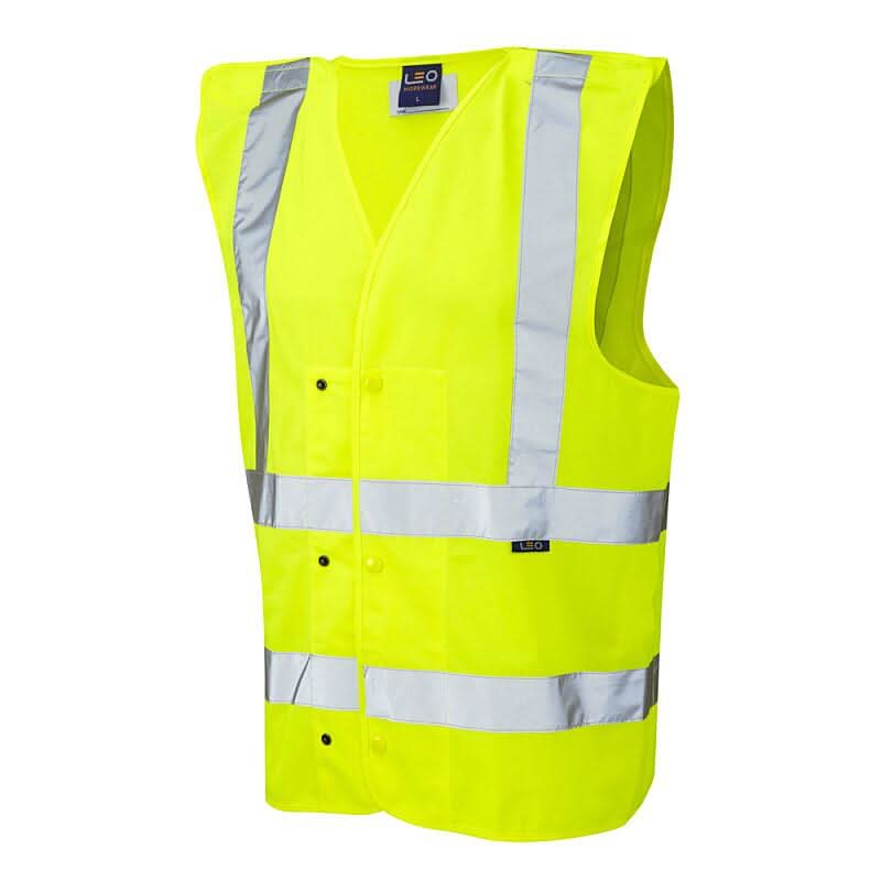 Leo Rackenford ISO 20471 Class 2 Underground Waistcoat W17 - Yellow - Customisable HV Vest