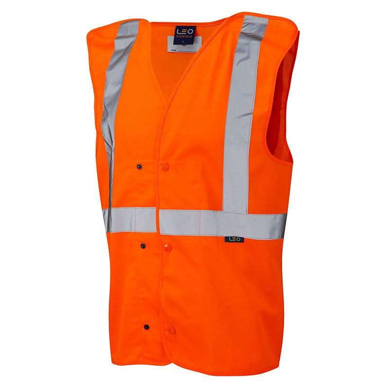 Leo Chapelton ISO 20471 Class 2 Underground Waistcoat W18 - Orange - Customisable HV Vest