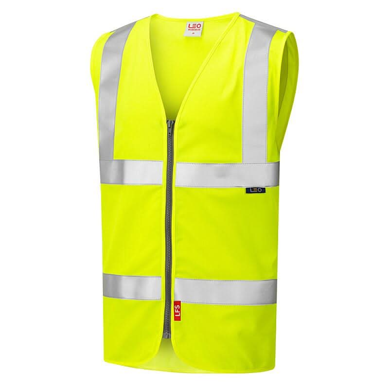 Leo Meeth ISO 20471 Class 2 LFS Waistcoat W23 - Yellow - Customisable HV Vest