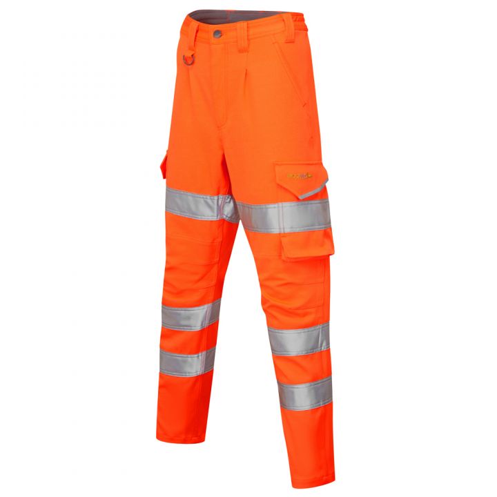 EcoViz Womens Stretch Cargo Trouser Beckamoor CL04 - HV ORANGE - Customisable Hi-Vis Shorts &amp; Trousers