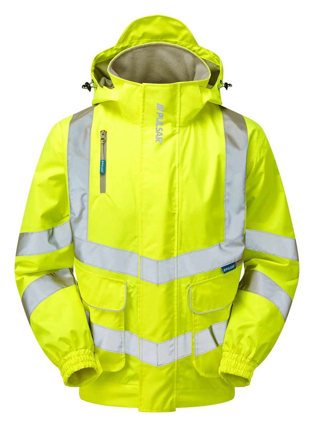 Pulsar Hi Vis Yellow Mesh Lined Bomber Jacket P533 - Yellow - Customisable Jackets