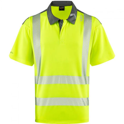 EcoViz COOLMAX High Performance Polo Shirt Trimstone P12 - HV YELLOW - Customisable Hi-Vis Polo Shirts