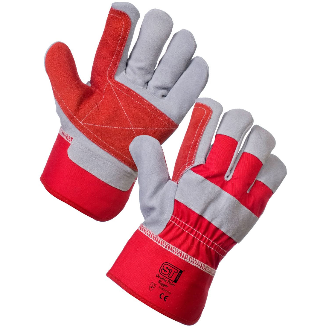 Supertouch - Double Palm Rigger - 120 Pairs - G24 - Red Grey One Size - Customisable General Handling