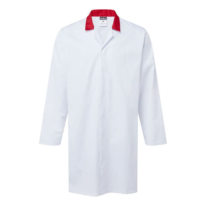 Portwest Food Industry No Pocket Coat 2210 - White Red - Customisable Jacket