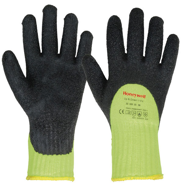 Honeywell Up And Down Hi Viz Gloves - Yellow - Customisable Knitted