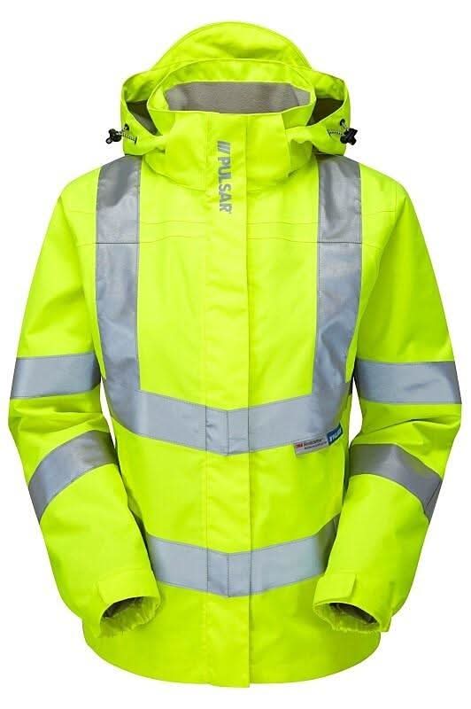 Pulsar Ladies Hi Vis Yellow Storm Coat P704 - Yellow - Customisable Hi-Vis Insulated Jacket