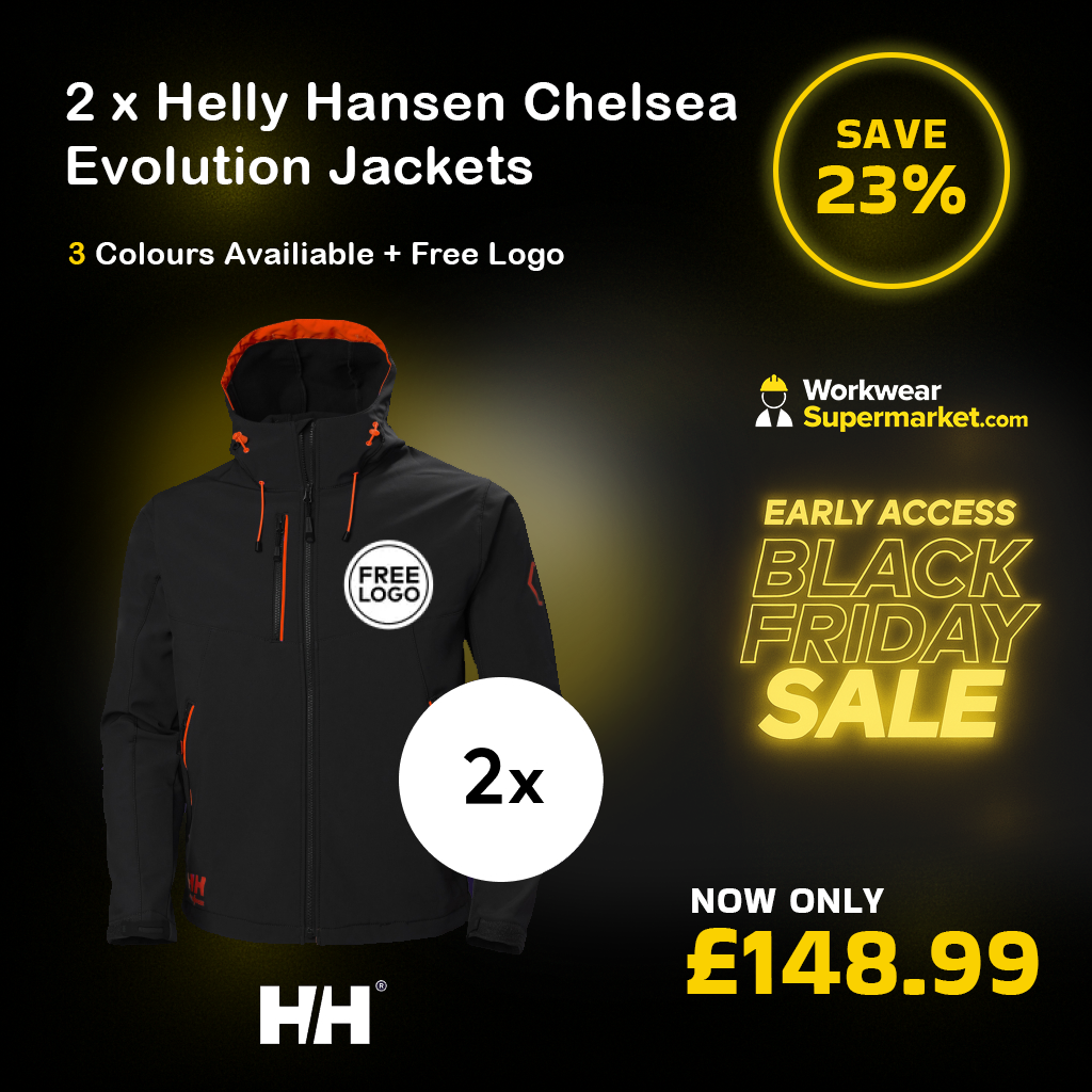 2 x Helly Hansen Chelsea Evo Hooded Softshell Jackets - 74140 - - Customisable Bundle