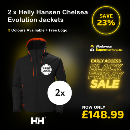 2 x Helly Hansen Chelsea Evo Hooded Softshell Jackets - 74140 - - Customisable Bundle