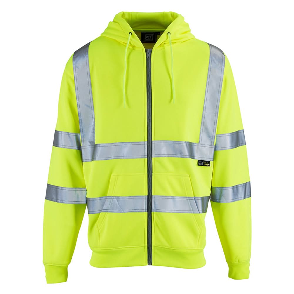 Supertouch - Hi Vis Zipped Hoodie - HVZH1Y - Yellow - Customisable Top
