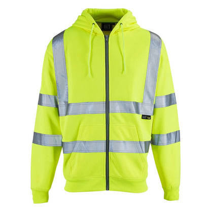 Supertouch - Hi Vis Zipped Hoodie - HVZH1Y - Yellow - Customisable Top