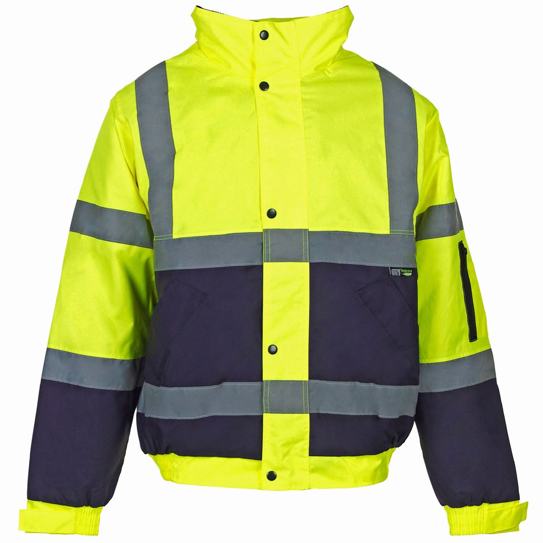 Supertouch - Hi Vis 2 Tone Bomber Jacket - H37 - Yellow Navy - Customisable Jacket