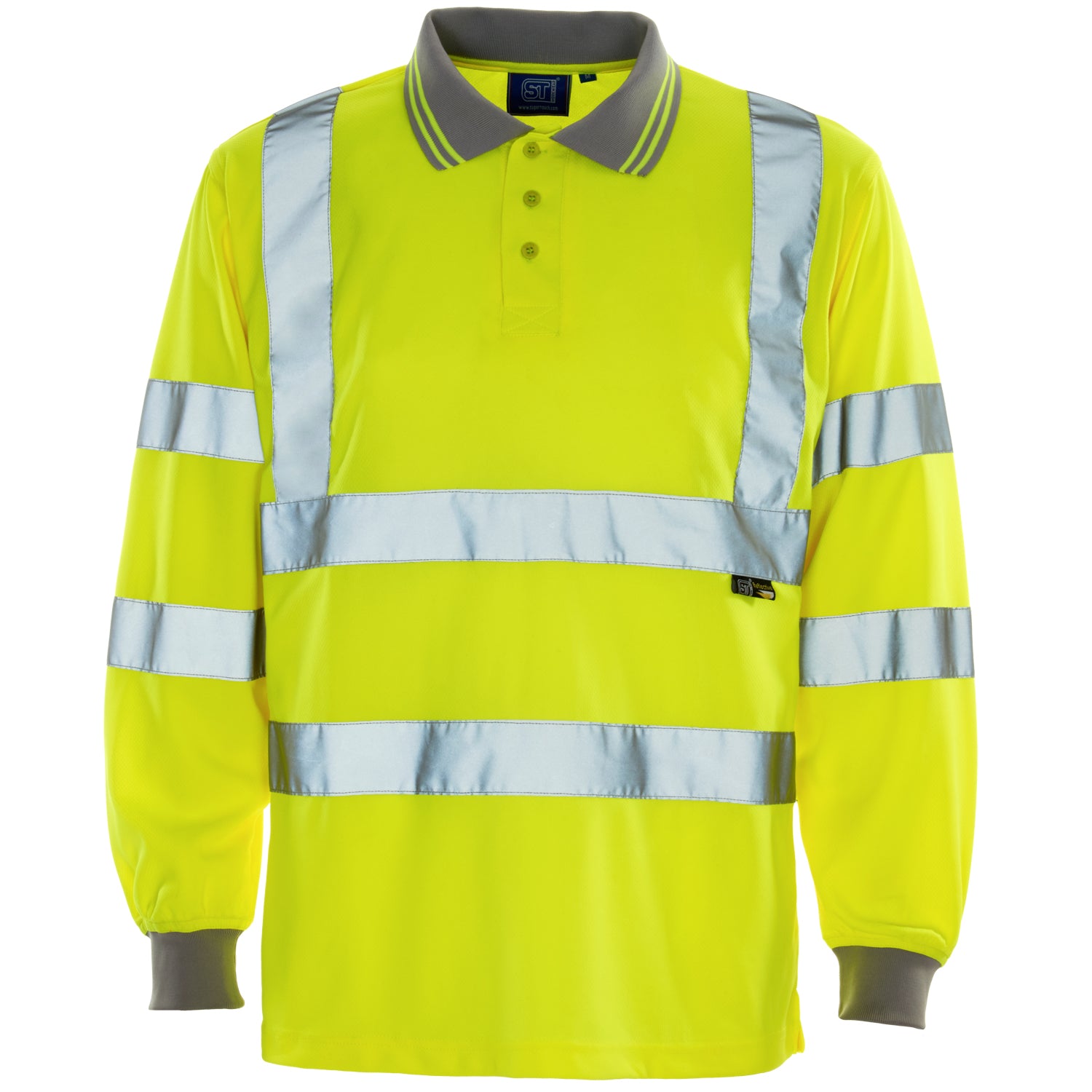 Supertouch - Hi Vis Long Sleeve Bird Eye Polo Shirt - H103 - - Customisable Shirt