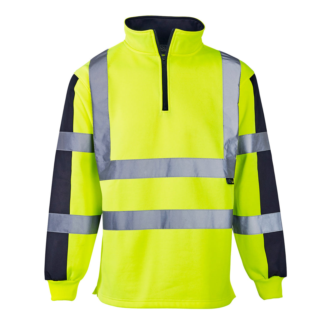 Supertouch - Hi Vis 2 Tone Orange Rugby Shirt - HVRS1Y - Yellow Navy - Customisable Top