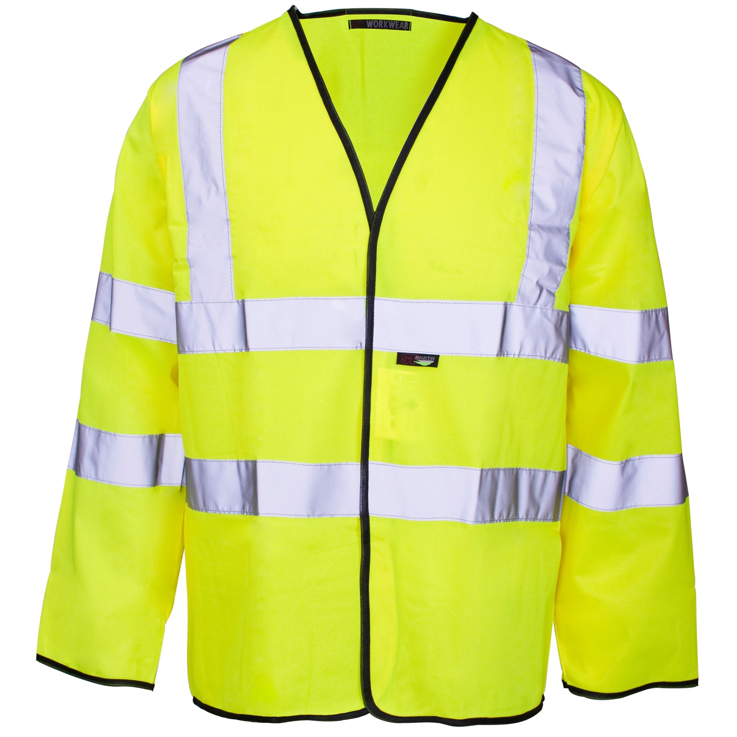 Supertouch - Hi Vis Long Sleeved Vest - Velcro - H84 - Yellow - Customisable H-Vis Vests