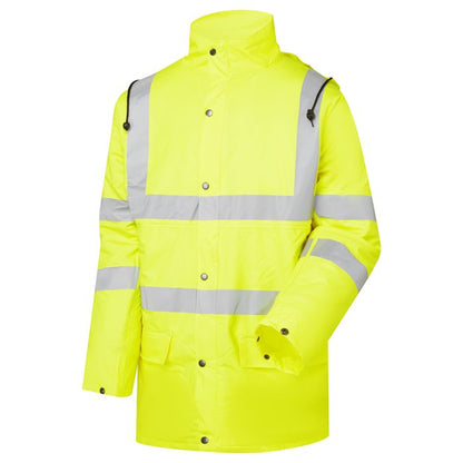 Stormflex® Hi Vis Yellow PU Padded Parka - H16 - Yellow - Customisable Parka Jackets