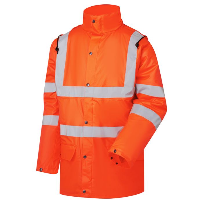 Stormflex® Hi Vis Orange PU Padded Parka - H17 - Orange - Customisable Parka Jackets