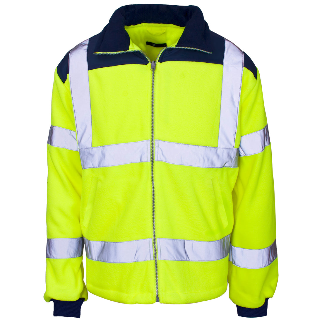 Supertouch - Hi Vis Fleece Jacket - Rain Patch - H45 - Yellow Navy - Customisable Fleece