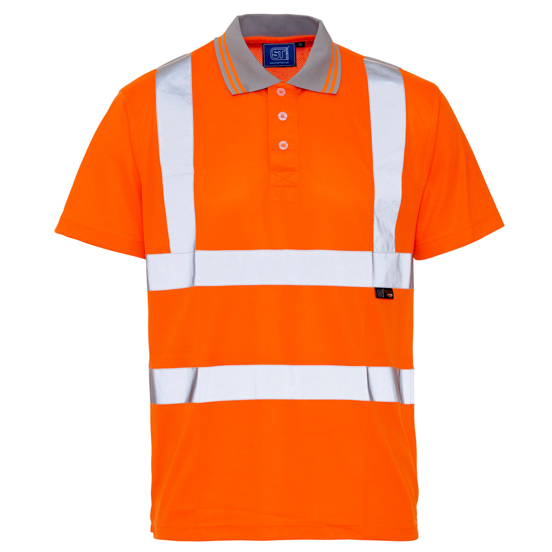 Supertouch - Hi Vis Bird Eye Polo Shirt - H76 - Orange - Customisable
