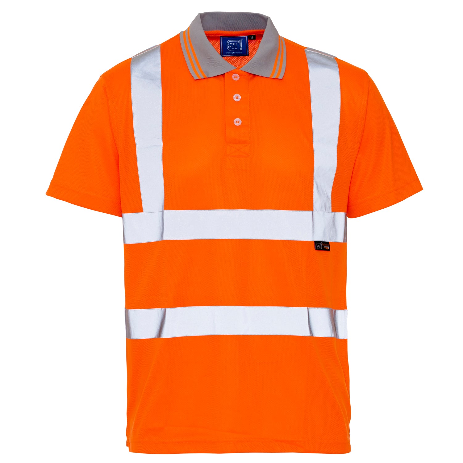 Supertouch - Hi Vis Bird Eye Polo Shirt - H76 - Orange - Customisable