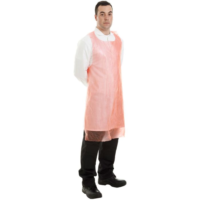 PE Aprons - 20 Micron - D47 - red - Customisable Aprons