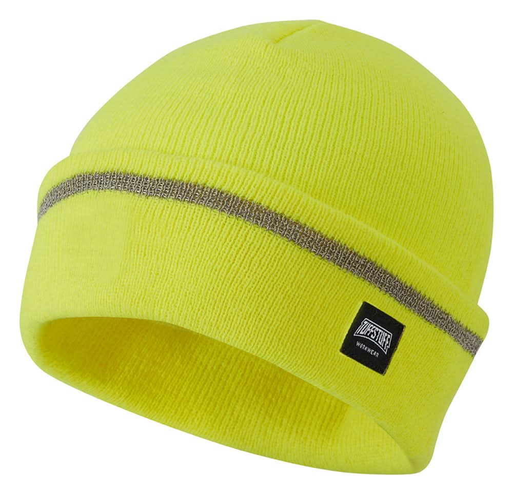 TUFFSTUFF REFLECTIVE THINSULATE BEANIE - YELLOW ONE SIZE - Customisable ESSENTIALS