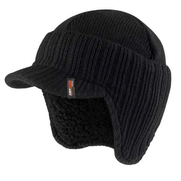 TUFFSTUFF PEAKED BEANIE - BLACK ONE SIZE - Customisable ESSENTIALS