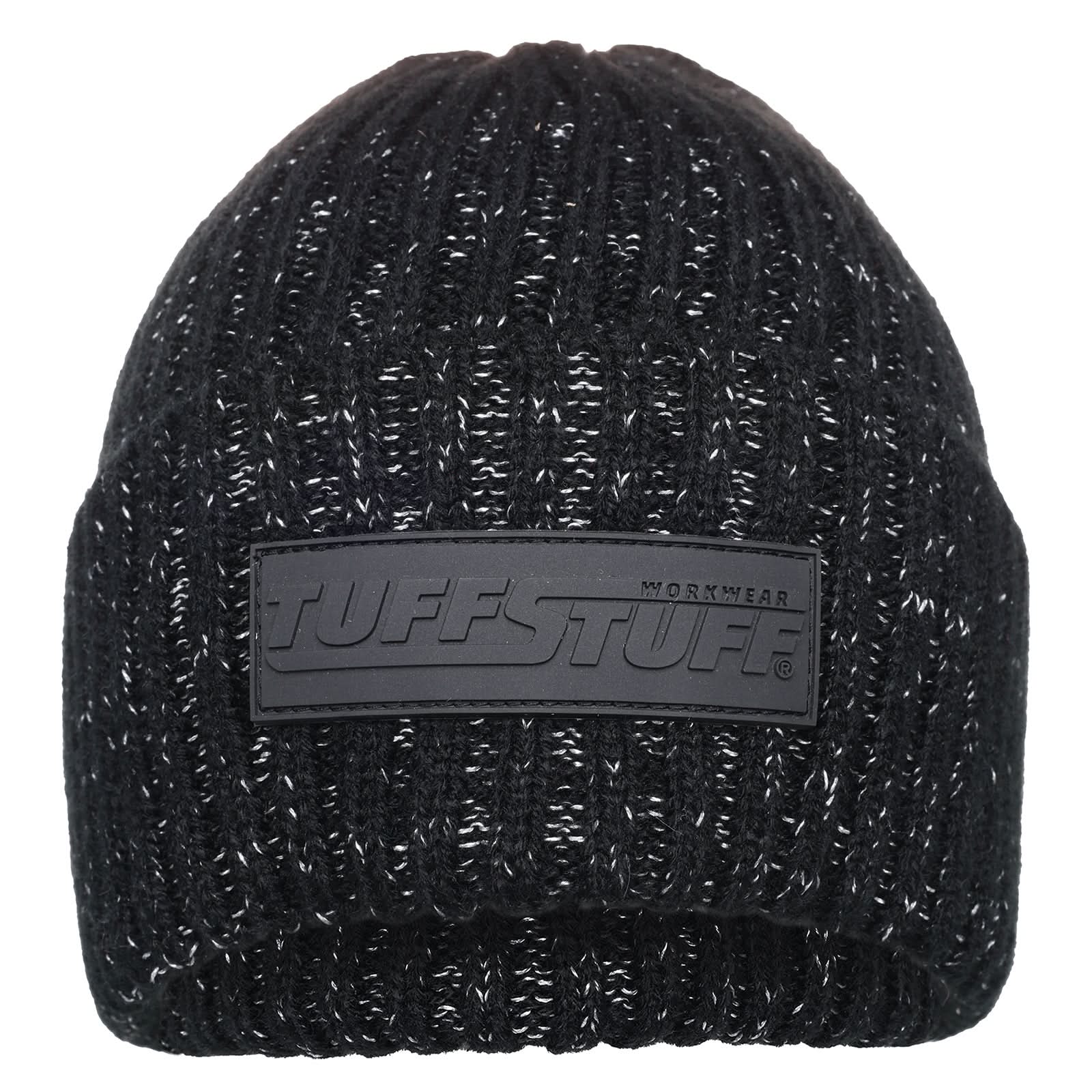 TUFFSTUFF LOGO KNIT BEANIE - BLACK ONE SIZE - Customisable ESSENTIALS