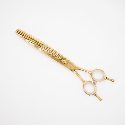 Gold Artisan Curved Chunkers - Gold Dog Grooming Scissors - - Customisable Shears