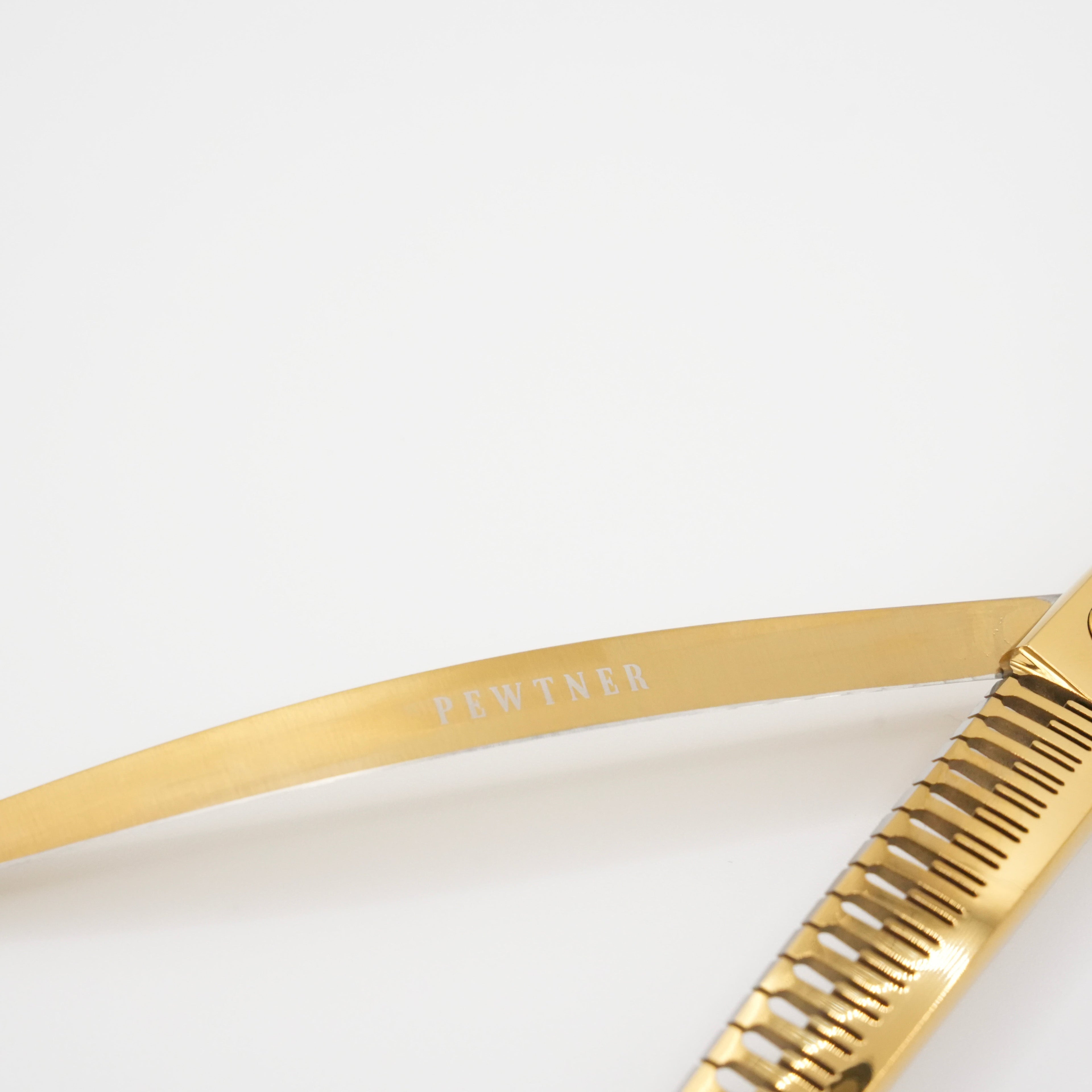 Gold Artisan Curved Chunkers - Gold Dog Grooming Scissors - - Customisable Shears