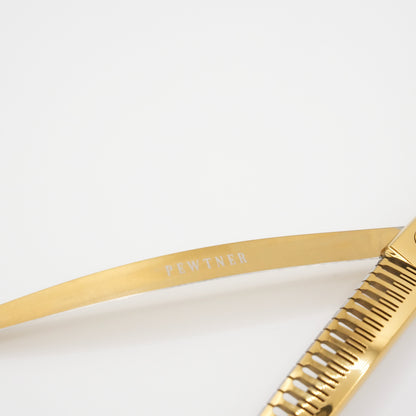 Gold Artisan Curved Chunkers - Gold Dog Grooming Scissors - - Customisable Shears
