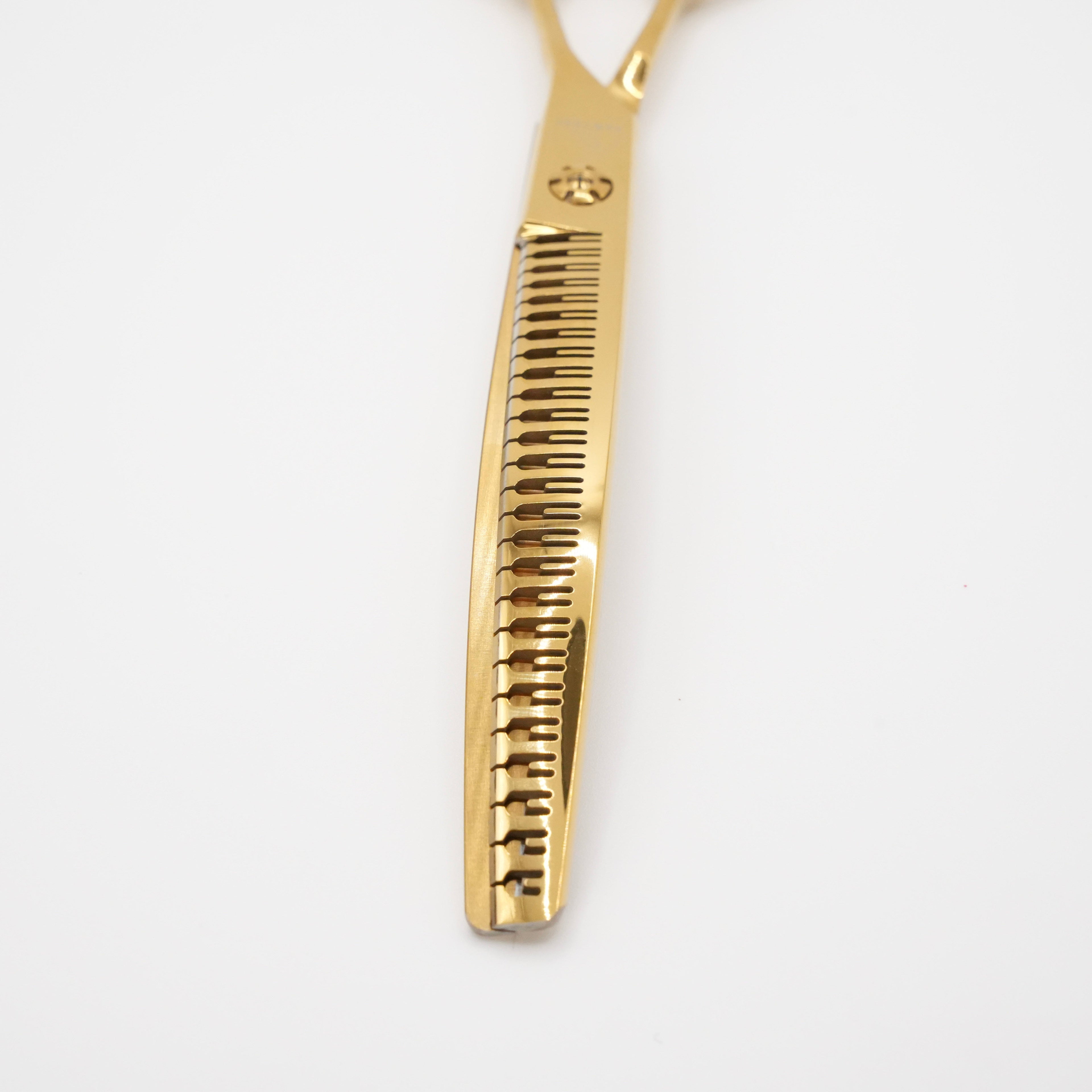 Gold Artisan Curved Chunkers - Gold Dog Grooming Scissors - - Customisable Shears