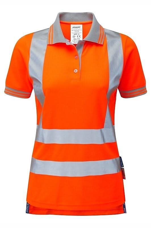 Pulsar Ladies Hi Vis Orange Polo Shirt PR701 - Orange - Customisable Polos