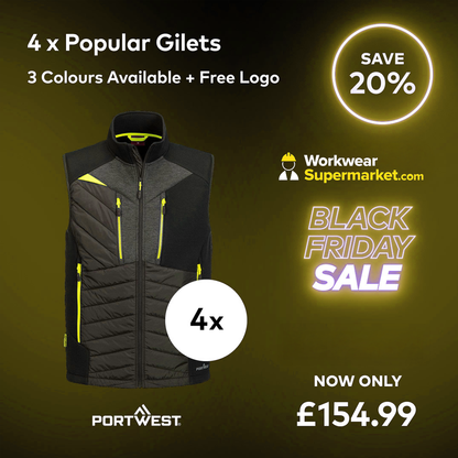 4 x Popular Gilets + Free Logo - Portwest DX470 - - Customisable Bundle