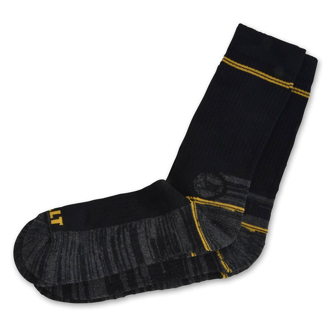 DeWalt - Hydro Sock Twin Pair Pack of work socks - Black Yellow One size - Customisable Workwear