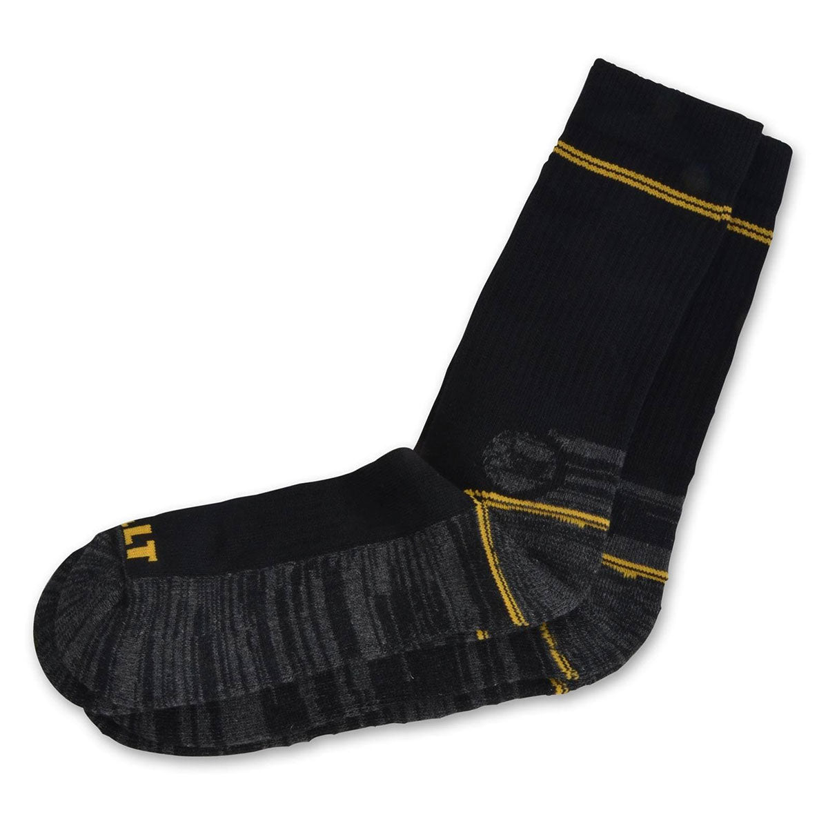 DeWalt - Hydro Sock Twin Pair Pack of work socks - Black Yellow One size - Customisable Workwear