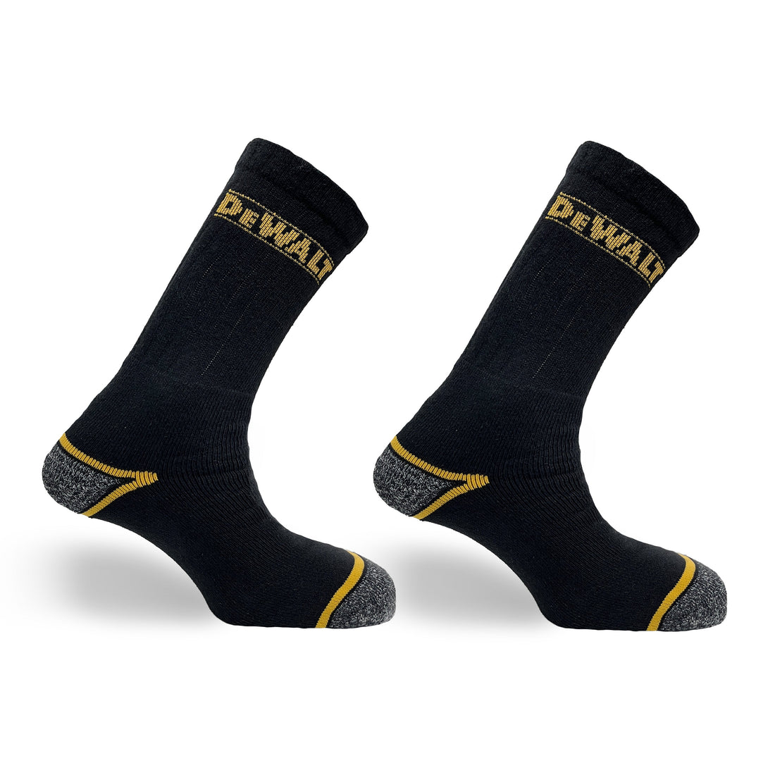 DeWalt - Twin Pair Pack of work socks - Black Size 3 (UK) - Customisable General Safety Shoes