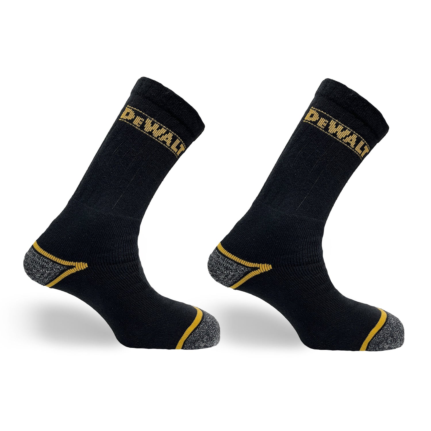 DeWalt - Twin Pair Pack of work socks - Black Size 3 (UK) - Customisable General Safety Shoes