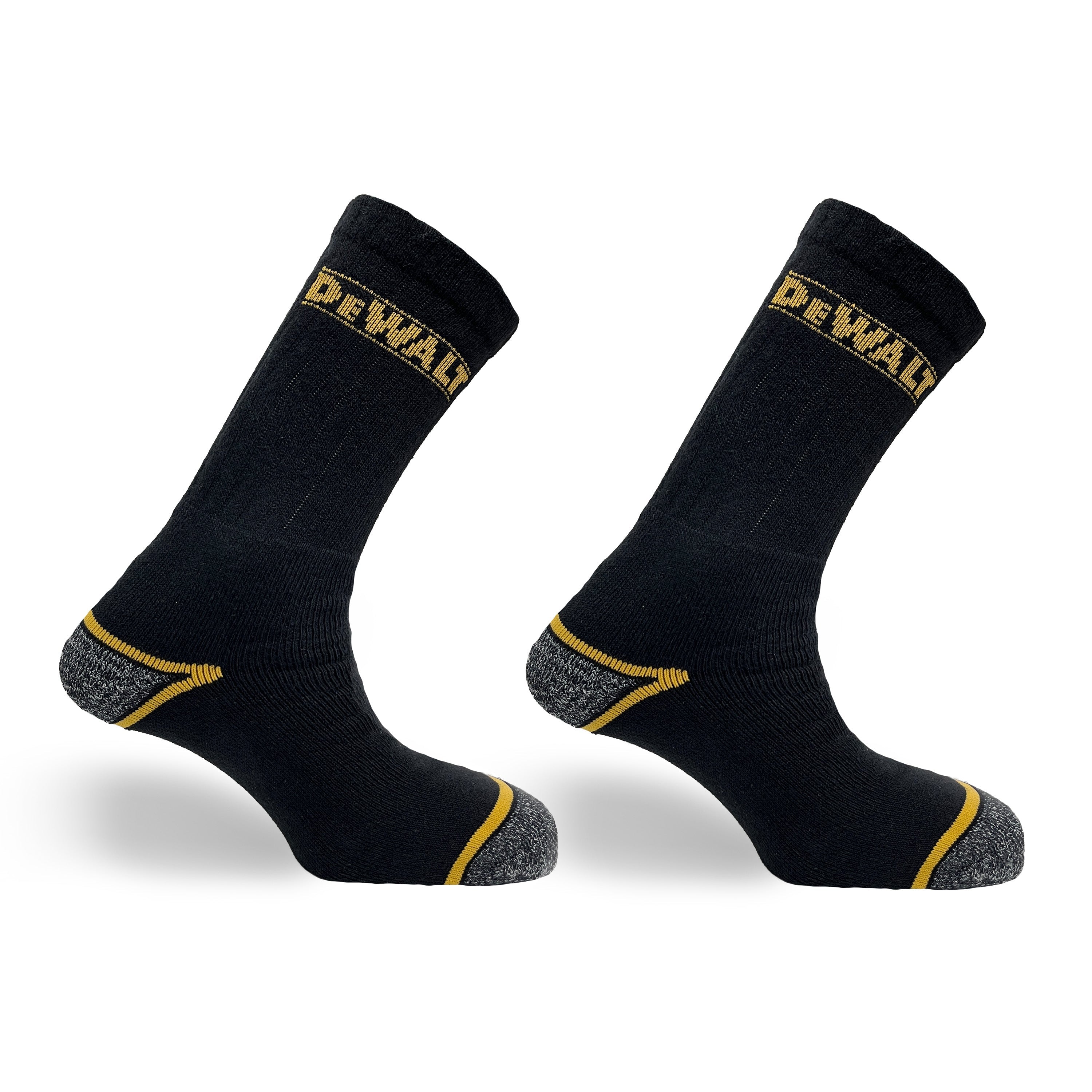 DeWalt - Twin Pair Pack of work socks - Black Size 3 (UK) - Customisable General Safety Shoes