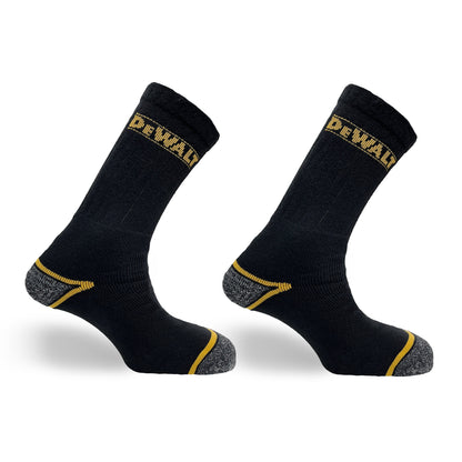 DeWalt - Twin Pair Pack of work socks - Black Size 3 (UK) - Customisable General Safety Shoes