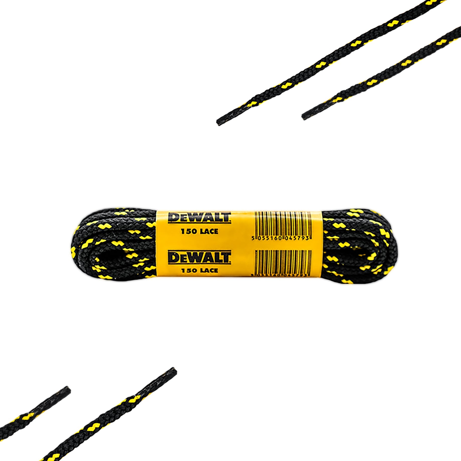 DeWalt - Blister Pack Laces Black Yellow - - Customisable Footwear Accessories