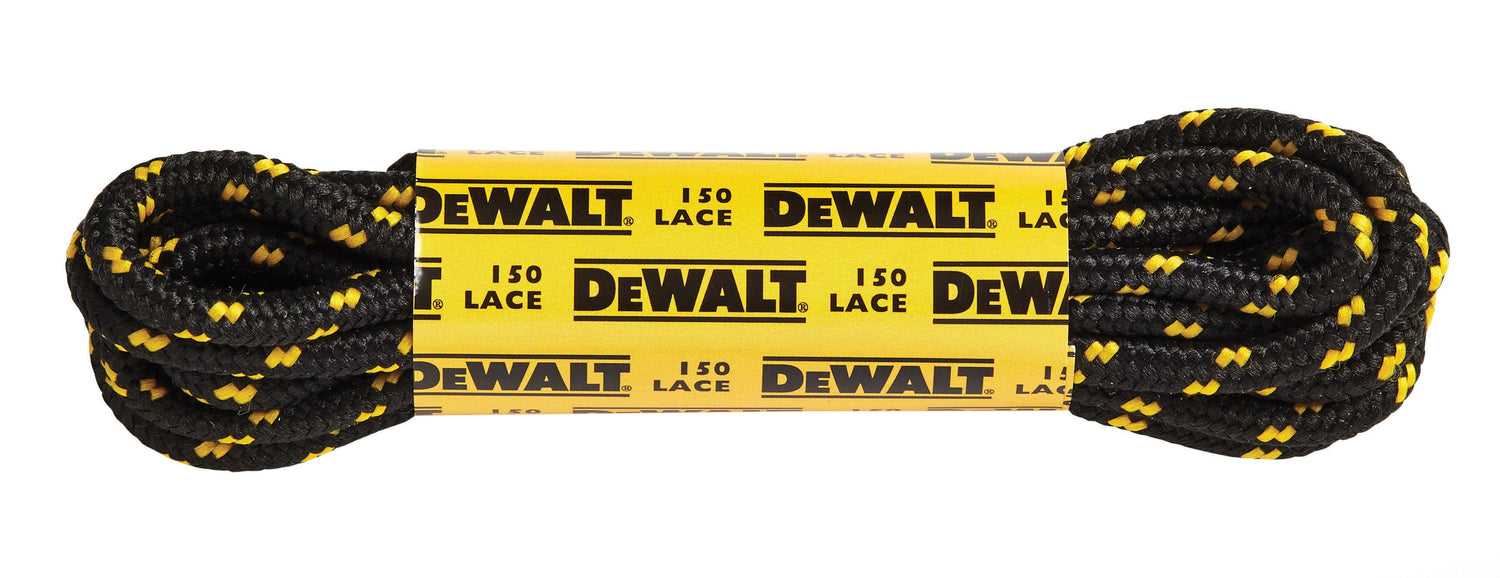 DeWalt - Blister Pack Laces Black Yellow - Black Yellow 150cm - Customisable Footwear Accessories
