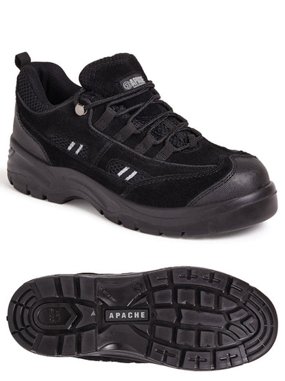 Apache - Black Suede Safety Trainer - - Customisable Trainers