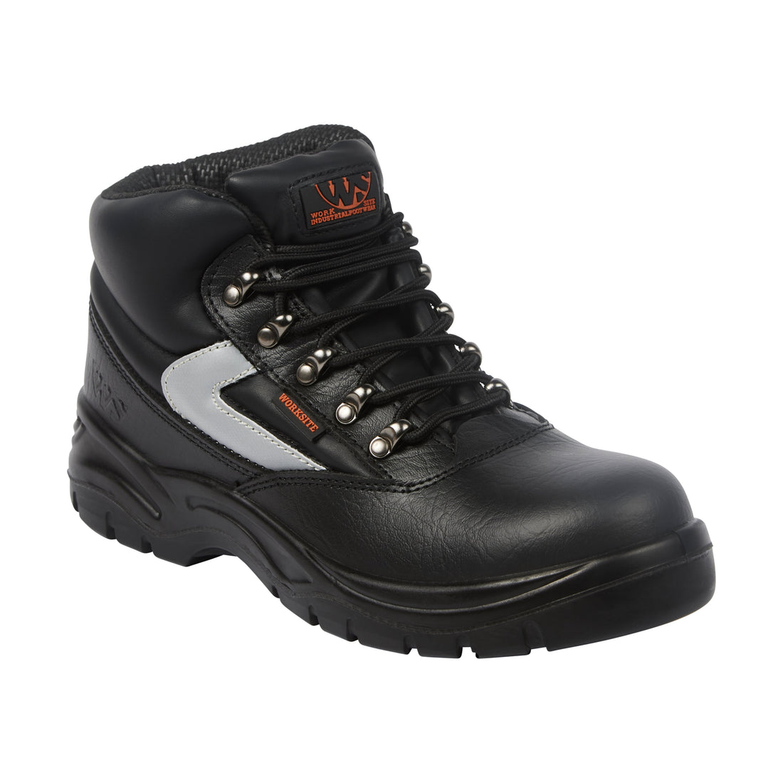 Work Site - Black Mid-Cut Safety Boot - Black - Customisable Footwear