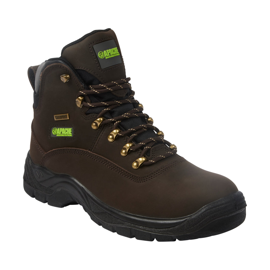 Apache - Brown Waterproof Safety Hiker - Brown - Customisable Footwear
