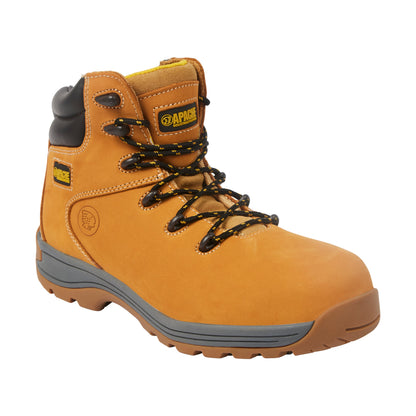 Apache - AP314CM Wheat Nubuck Water Resistant Safety Hiker - Wheat - Customisable Footwear