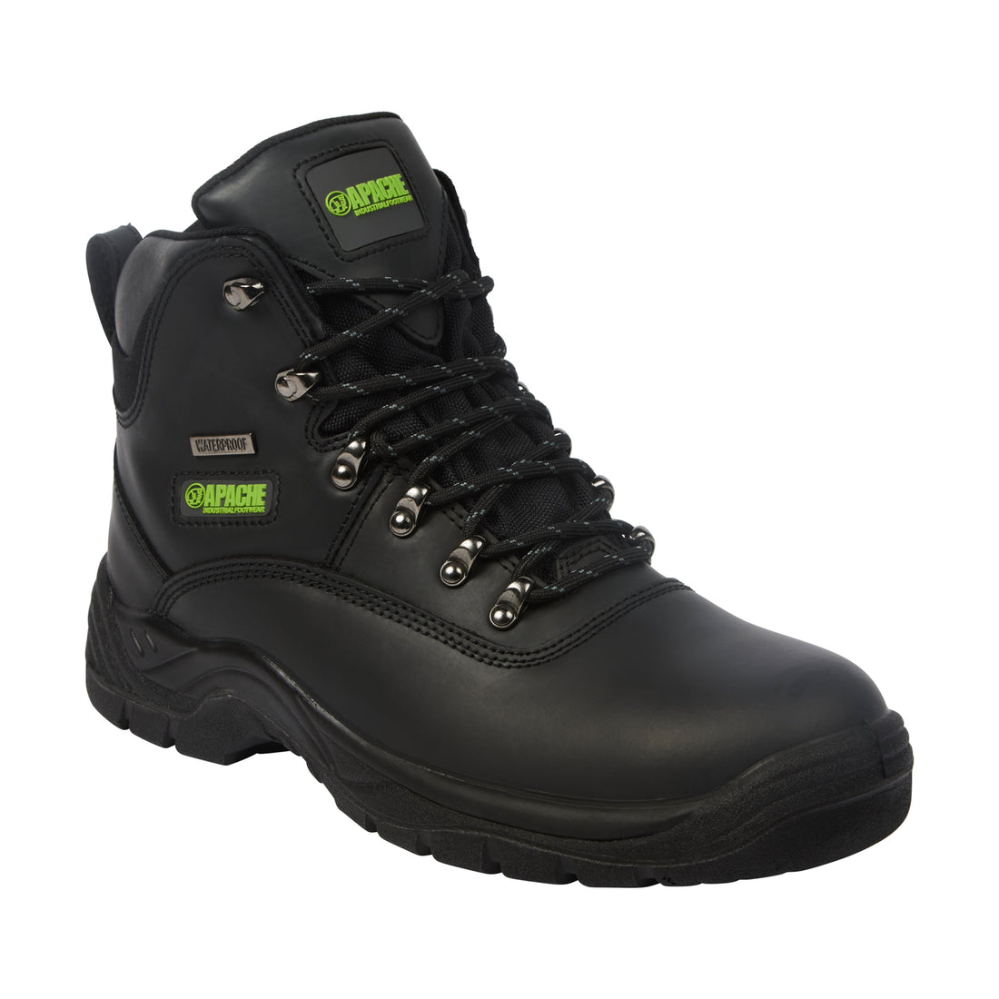 Apache - Black Waterproof Safety Hiker - Black - Customisable Footwear